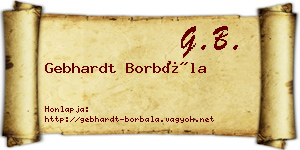 Gebhardt Borbála névjegykártya